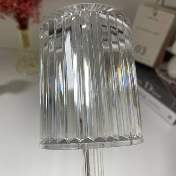 Crystal Table Lamp Touch Remote Control Acrylic Dare Fitilar Wutar Lantarki Mai Sauƙi Mai Sauƙi Fitilar Kwanciyar Kwanciya LED Dakin Hasken Dare 4