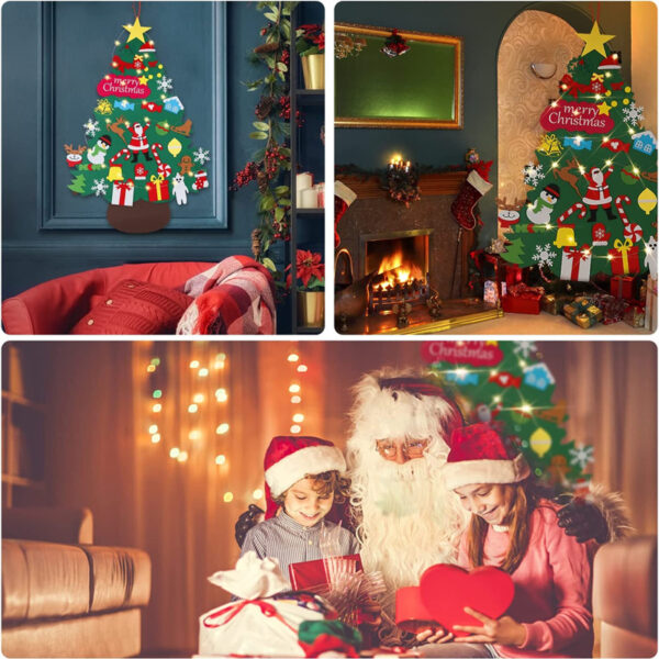 DIY Felt Christmas Tree DIY Christmas Tree with LED String Lights for Kids Xmas Gifts Christmas 5
