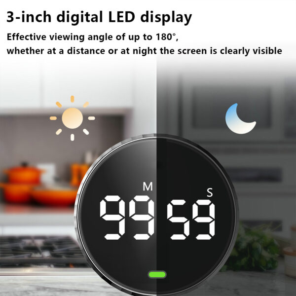 Digital Timer for Kitchen Cooking Shower Study Stopwatch LED Counter Alarm Remind Manual Electronic Countdown Kitchen 2
