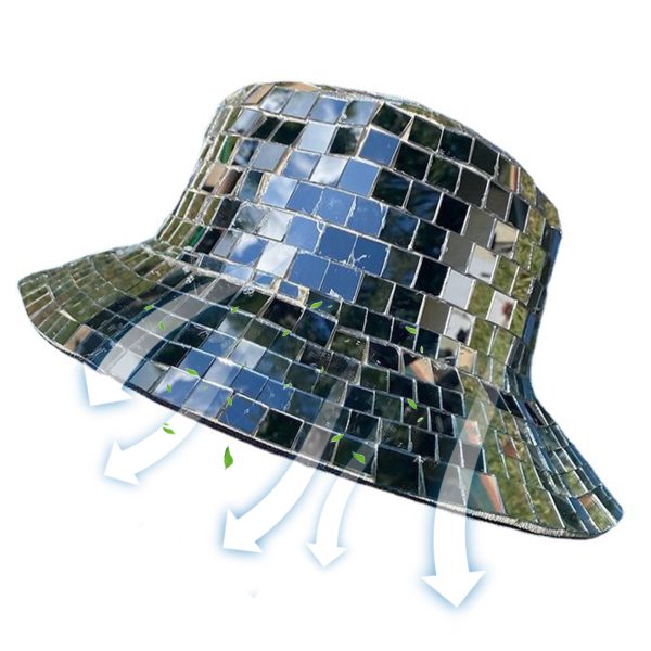 Glitter Mirror Disco Bucket Hat Stunning Disco Ball Hats for DJ Glitter Sequins Bucket Hat Cap 4
