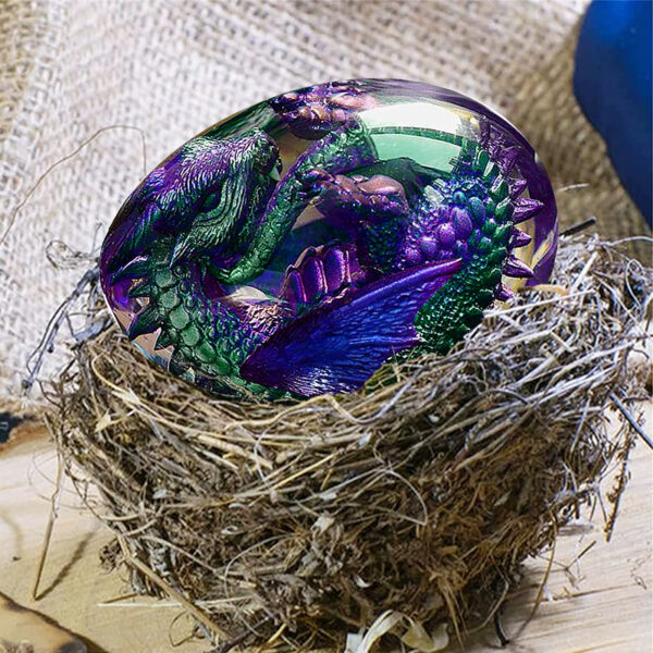 Lava Dragon Egg Resin Statue Ornamental Dinosaur Eggs Sculpture Crystal Gemstone Souvenir Home Decor Collection Kid 1