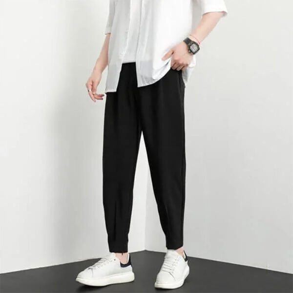 Txiv neej Super Cooling Loose Fit Jogger ris Ice Silk Pants Casual Trousers xoob Kev Ua Si Nine 3