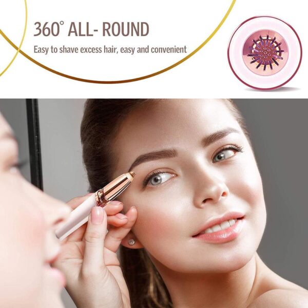 New Design Electric Eyebrow Trimmer Makeup Painless Eye Brow Epilator Mini Shaver Razors Portable Facial Hair 2