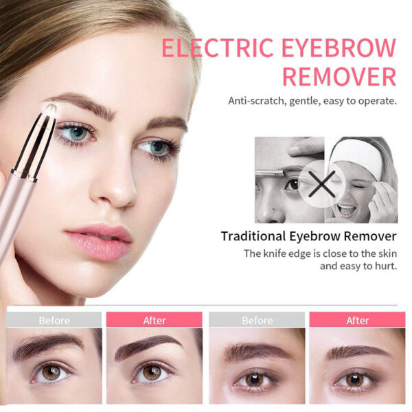 New Design Electric Eyebrow Trimmer Makeup Painless Eye Brow Epilator Mini Shaver Razors Portable Facial Hair