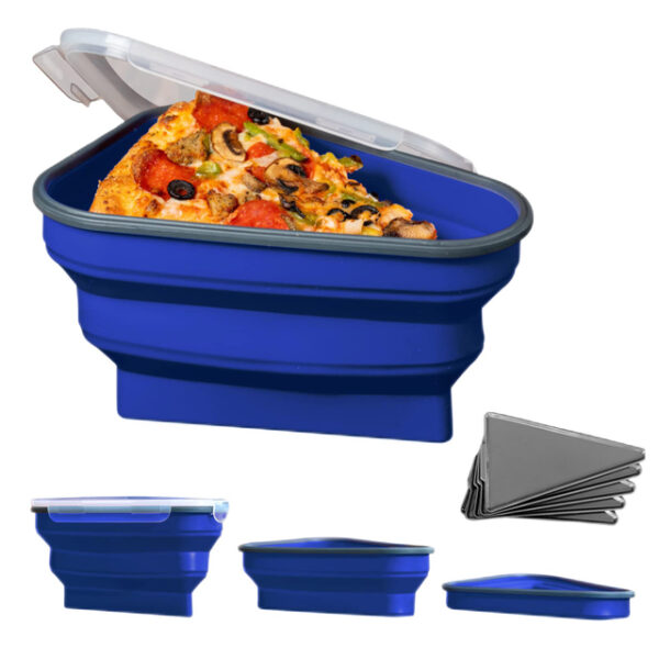 Silicone Reusable Portable Triangle Pizza Pack Box Lunch Box Container Triangular Storage Container Slice Kitchen Tools អាចបង្រួមបាន 2.jpg 640x640 2