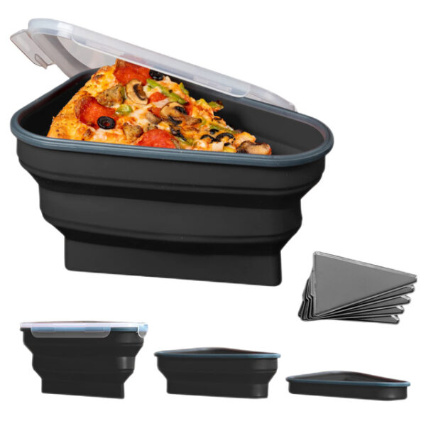 Silicone Reusable Portable Triangle Pizza Pack Box Lunch Box Container Triangular Storage Container Slice Kitchen Tools អាចបង្រួមបាន 3.jpg 640x640 3