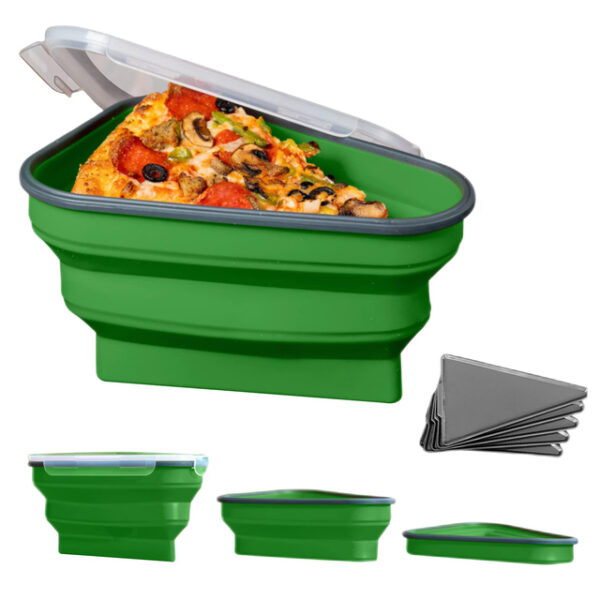 Silicone Reusable Portable Triangle Pizza Pack Box Lunch Box Container Triangular Storage Container Slice Kitchen Tools អាចបង្រួមបាន 4.jpg 640x640 4