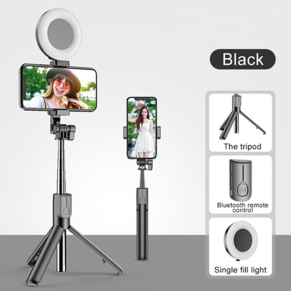 Tongdaytech Bluetooth Wireless Selfie Stick Portable Ring Fill Light Folding Stand For Iphone Xiaomi Makeup Video 2.jpg 640x640 2