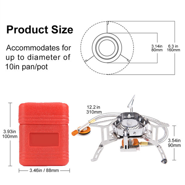 Widesea Camping Wind Proof Gas Burner အပြင်ဘက်တွင် အားကောင်းသော မီးဖို အပူပေးစက် ခရီးသွားလုပ်ငန်း စက်ပစ္စည်း ကိရိယာများ Tourist Kitchen 2