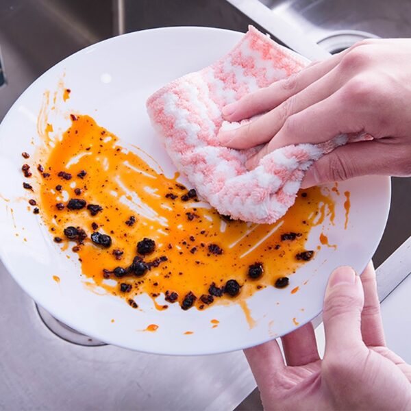 15 5 ks Kuchyňský čisticí hadřík Coral Fleece Hadřík na mytí nádobí Super absorpční drátěnka Suchá a 4
