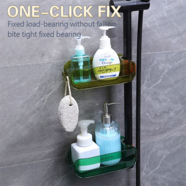 2 in 1 Home Sink Ọganaisa Faucet adiye Drain Rack idana oluṣeto baluwe Baluwe eso ati ẹfọ 2