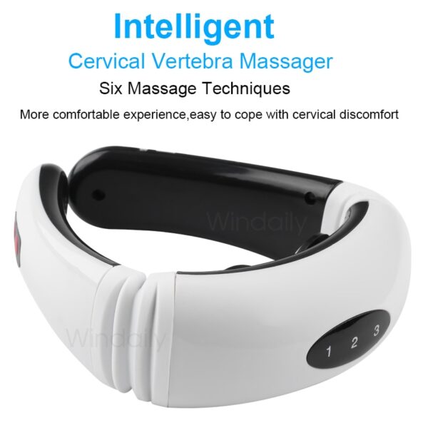 3D Intelligent Neck Massager Electric Pulse Far Infrared Heating 6 Modes Cervical Back Body Massage Device 1