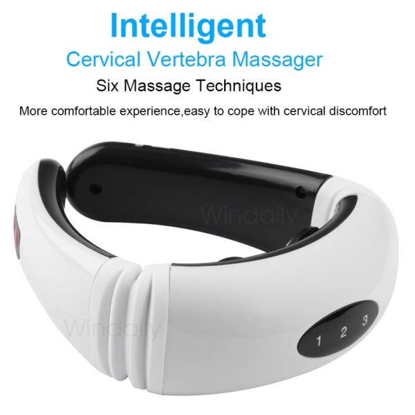 3D Cerdas Neck Massager Pulsa Listrik Pemanasan Inframerah Jauh 6 Mode Piranti Pijat Badan Belakang Serviks 1