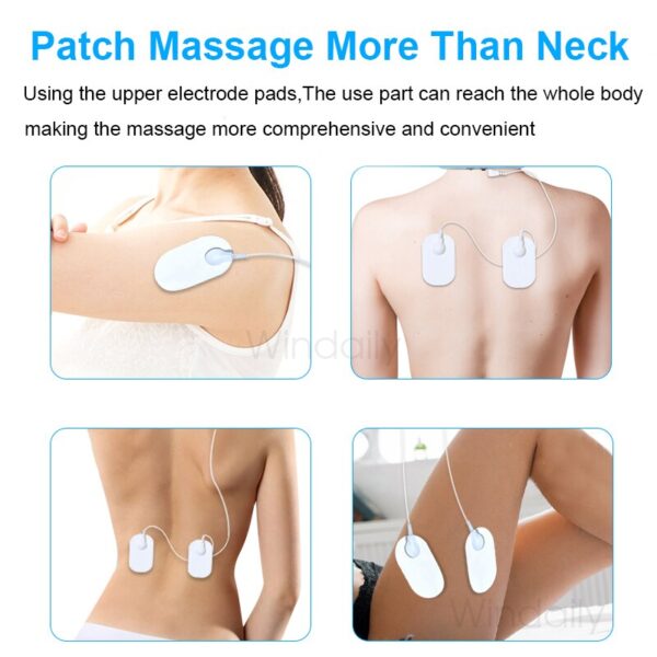 3D Calakan Beuheung Massager Listrik Pulsa Infrabeureum Jauh Pemanasan 6 Modeu Cervical Balik Awak Alat Pijat 5