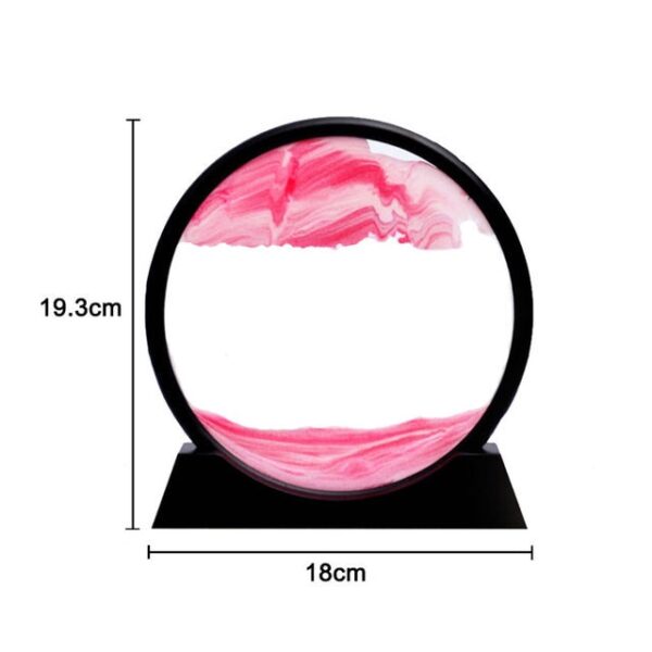 3D Živi pesek Dekor Slika Okroglo steklo Gibanje peska Umetnost v gibanju Prikaz Tekoči pesek Okvir Za 10.jpg 640x640 10