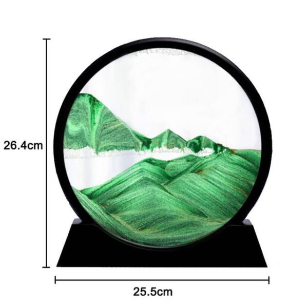 3D Živi pesek Dekor Slika Okroglo steklo Gibanje peska Umetnost v gibanju Prikaz Tekoči pesek Okvir Za 2.jpg 640x640 2