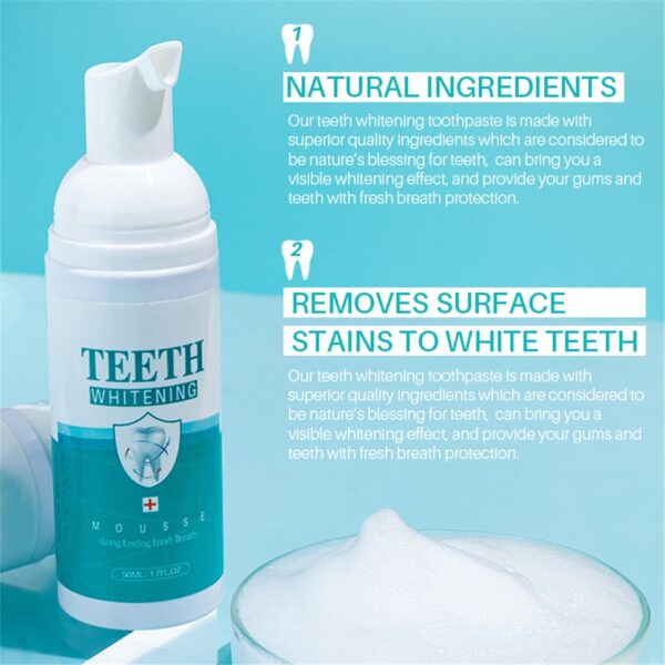 50ml Ultra Fine Mousse Foam Deep Cleansing Whitening Freshen Breath Whiten Teeth Dissolve Tooth Stains And 4