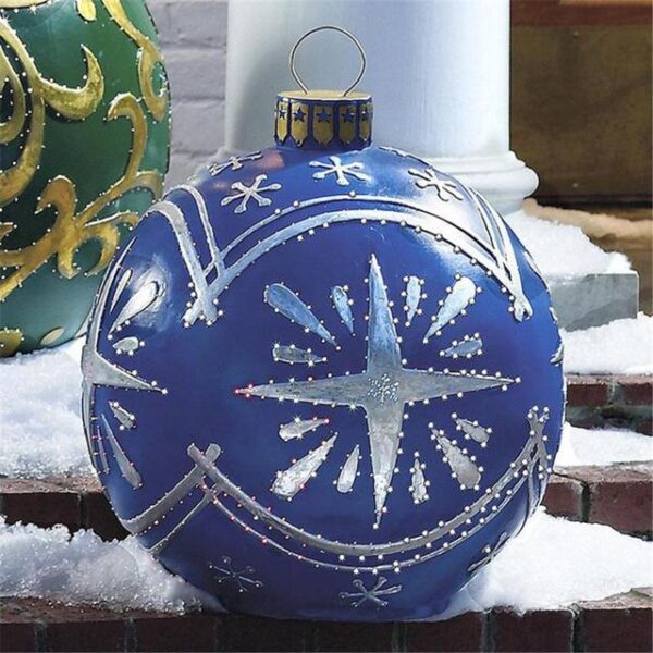 60CM Outdoor Christmas Inflatable Decorated Ball i hana ʻia i PVC Pilikua ʻAʻole Māmā ʻAʻole Pōʻani Nui Nā lāʻau hoʻonani i waho 3.jpg 640x640 3