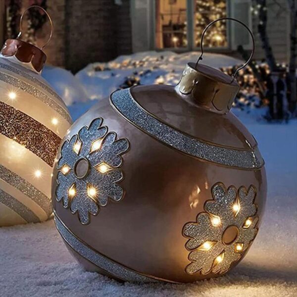 60CM Outdoor Christmas Inflatable Decorated Ball Made PVC Giant No Light Large Balls Tree Decorations Outdoor 5