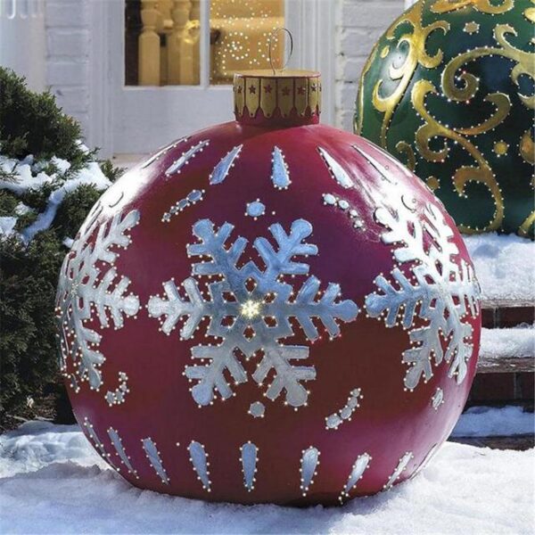60CM venkovní vánoční nafukovací zdobený míč vyrobený z PVC Giant bez světla Velké koule Dekorace stromků venkovní 5.jpg 640x640 5