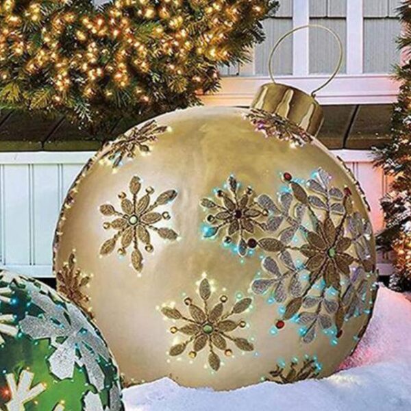 60CM venkovní vánoční nafukovací zdobený míč vyrobený z PVC Giant bez světla Velké koule Dekorace stromků venkovní 9.jpg 640x640 9