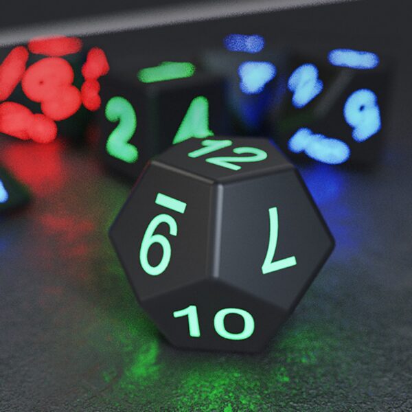 7Pcs Set Electronic Dice USB Rechargeable Luminous Dice Glow In The Dark DND Dices RPG Polyhedral 3