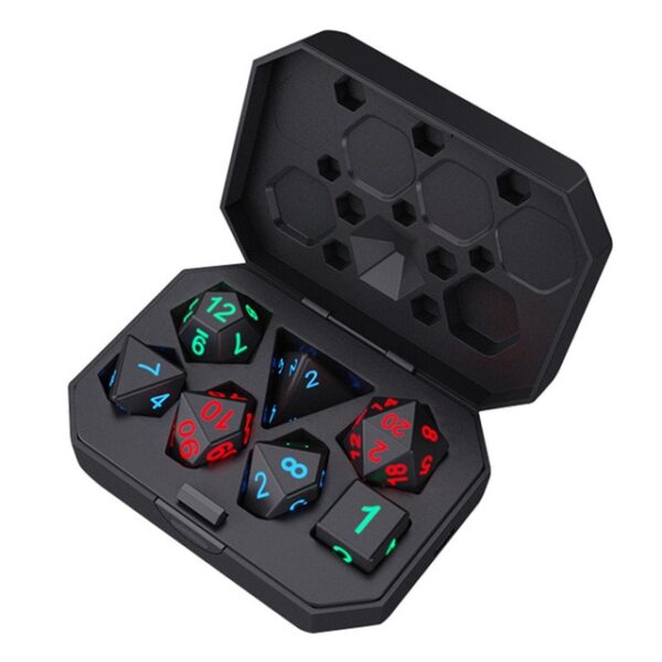 7Pcs Set Electronic Dice USB Rechargeable Luminous Dice Glow In The Dark DND Dices RPG