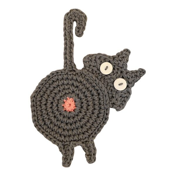 Cat Butt Coaster Covoraș de masă Covoraș pentru cupe Pernă anti-alunecare pentru pahare Kitty Knitting Coaster Accesorii pentru bucătărie 2.jpg 640x640 2