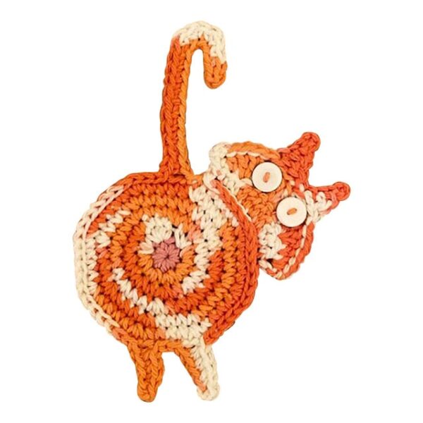 Cat Butt Coaster Covoraș de masă Covoraș pentru cupe Pernă anti-alunecare pentru pahare Kitty Knitting Coaster Accesorii pentru bucătărie 4.jpg 640x640 4