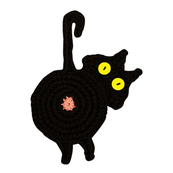 Cat Butt Coaster Covoraș de masă Covoraș pentru cupe Pernă anti-alunecare pentru pahare Kitty Knitting Coaster Accesorii pentru bucătărie 7.jpg 640x640 7