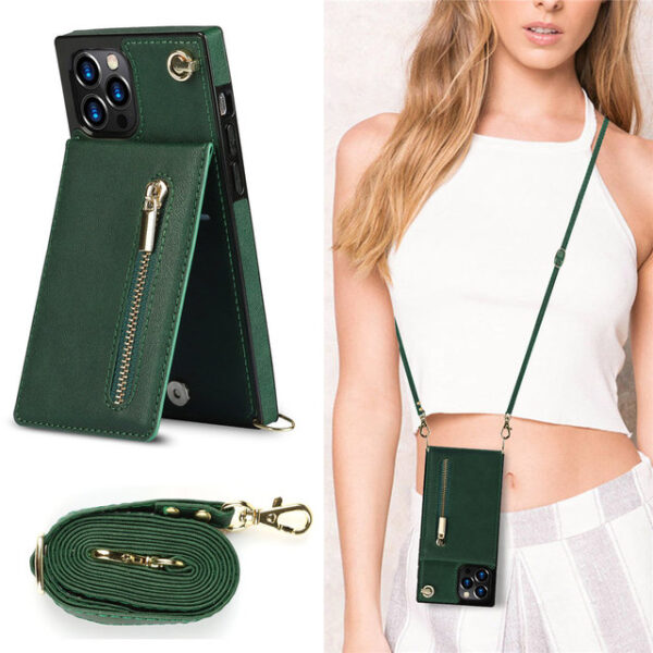 Crossbody Zipper Kapesní držák karet Čtvercové pouzdro pro iPhone 14 11 12 13 Pro Max 6 2.jpg 640x640 2