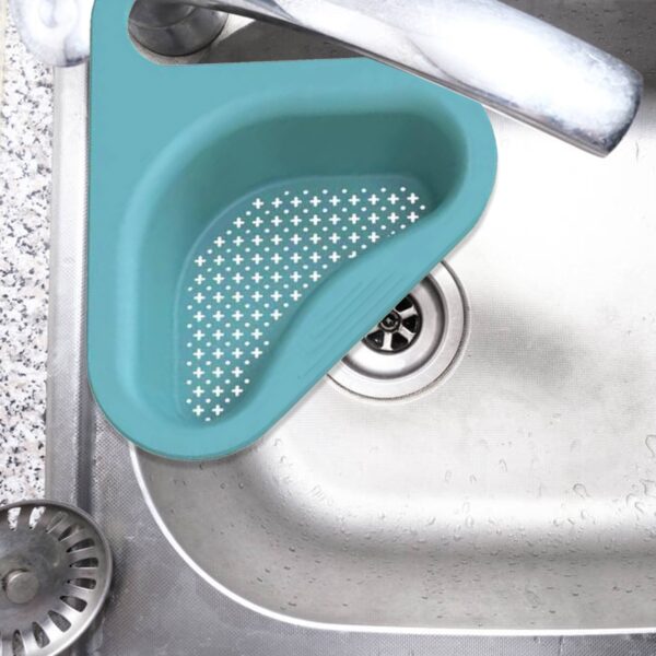 Kitchen Sink Drain Basket Swan Drain Rack Multi functional Hanging Faucet Triangular Shelf Household Gadgets Storage 2