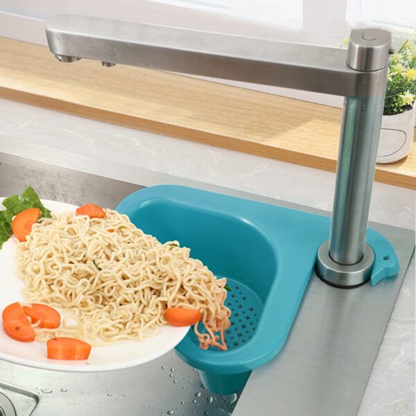 Kitchen Sink Drain Basket Swan Drain Rack Multi functional Hanging Faucet Triangular Shelf Household Gadgets Storage 3