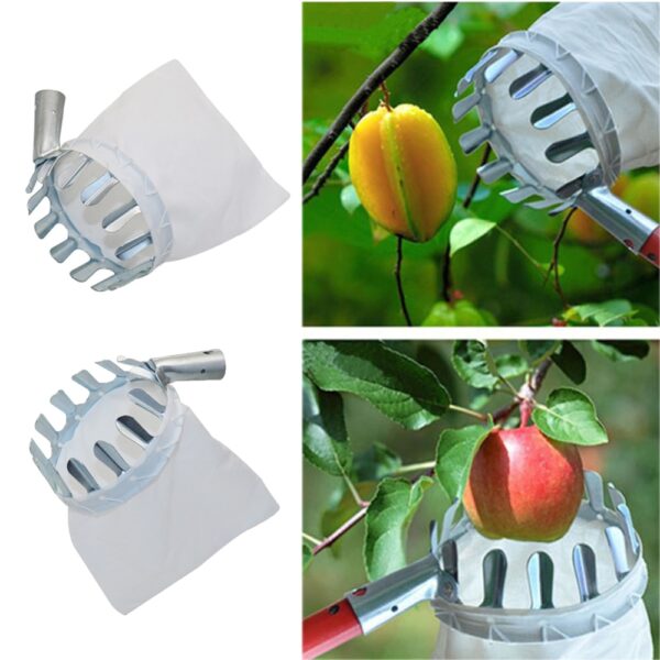 Metal Fruit Picker Orchard Gardening Apple Peach High Tree Picking Tool Fruit Catcher Collection Pouch Farm