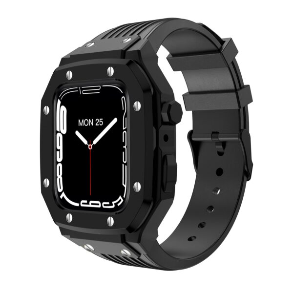 Komplet etuijev Mod Kit za Apple Watch 8 7 6 5 44 45 mm Luksuzno gumijasto nerjaveče 1