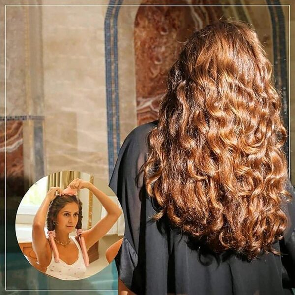 Rodet de cabell amb diadema suau sense calor per a rínxols per a dones Rínsador de cabell sense calor cinta per a rínxols de seda 5