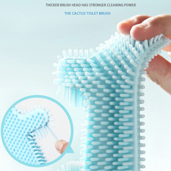 TPR Bristles Toilet Brush Wall Hang Cleaning Brush with Holder No Dead Corner Cleaning Kit WC 4