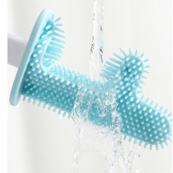 TPR Bristles Toilet Brush Wall Hang Cleaning Brush with Holder No Dead Corner Cleaning Kit WC 5