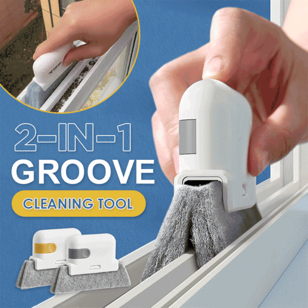 2 in 1 Groove Cleaning Tool Window Frame Door Groove Cleaning Brush Handhold Creative Cleaner