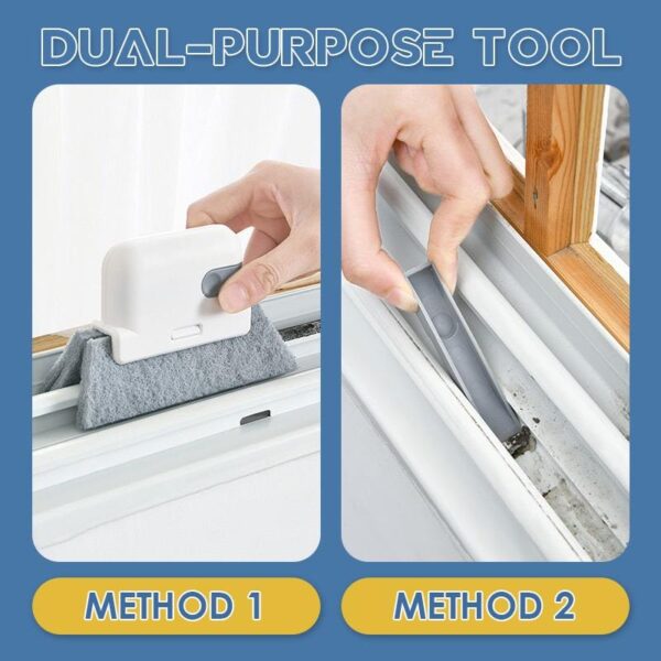 2 in 1 Groove Cleaning Tool Window Frame Door Groove Cleaning Brush Handhold Creative Cleaner