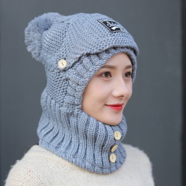 2021 Winter knitted Beanies Hats Women Thick Warm Beanie Skullies Hat Female balaclava Bonnet Beanie Caps 4.jpg 640x640 4