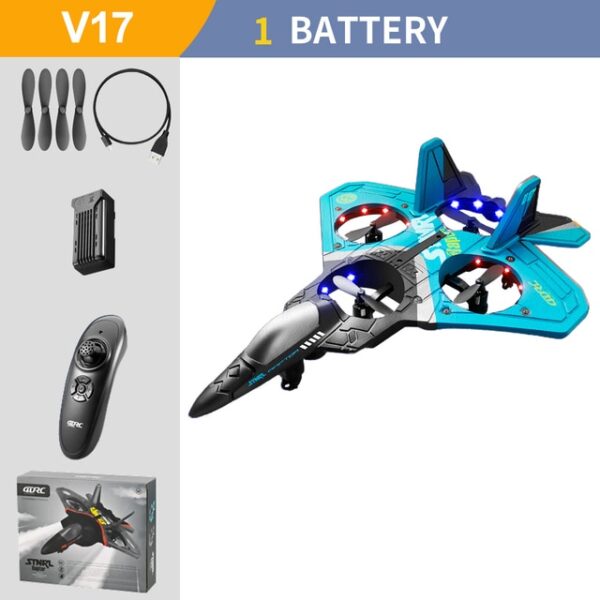 2022NEW V17 RC Remote Control Airplane 2 4G Remote Control Fighter Hobby Plane Glider Airplane EPP 3.jpg 640x640 3