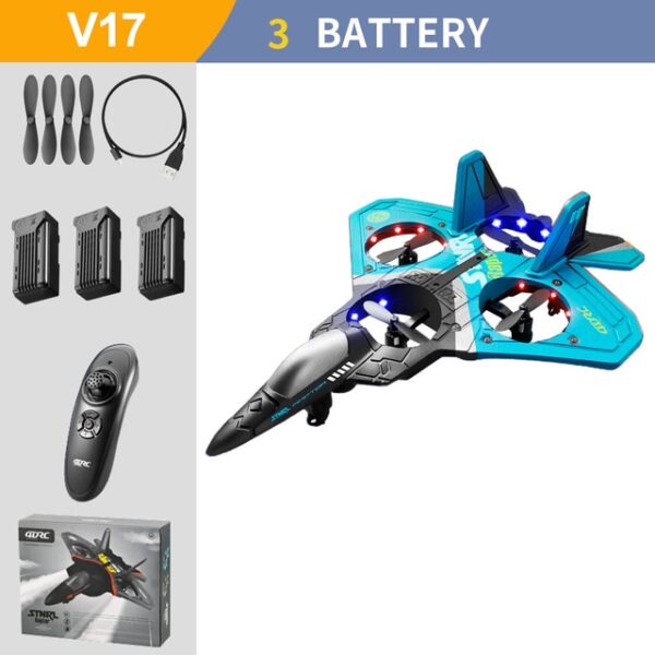 2022NEW V17 RC Remote Control Airplane 2 4G Remote Control Fighter Hobby Plane Glider Airplane EPP 5.jpg 640x640 5