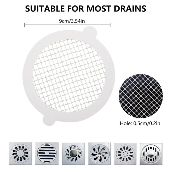 50Pcs Round Disposable Floor Drain Sticker Shower Bathroom Bathing Shower Hair Stoppers Catchers Net Home Supply 1