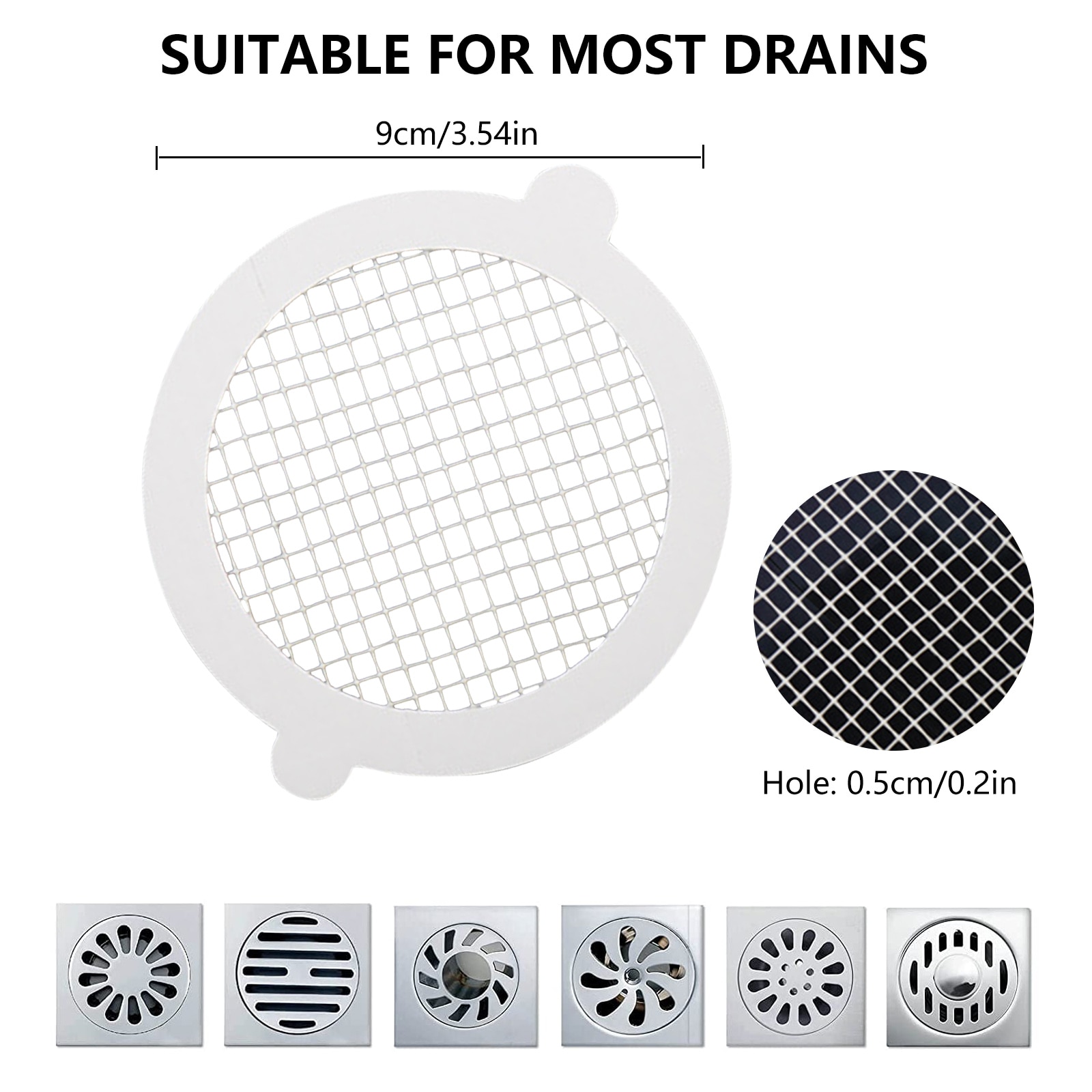 Disposable Shower Drain Cover Shower Drain Mesh Stickers,Human Pet Hair  Catcher