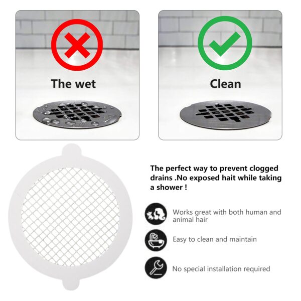 50Pcs Round Disposable Floor Drain Sticker Shower Bathroom Bathing Shower Hair Stoppers Catchers Net Home Supply 3