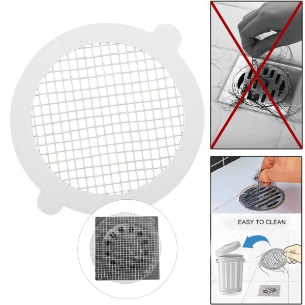 50Pcs Round Disposable Floor Drain Sticker Shower Bathroom Bathing Shower Hair Stoppers Catchers Net Home Supply