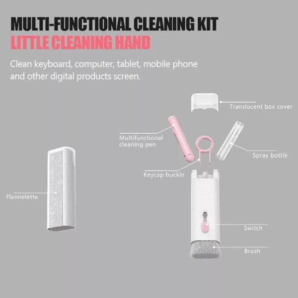 7 in 1 Computer Keyboard Cleaner Brush Kit Earphone Cleaning Pen For Headset Keyboard Cleaning Tools 5