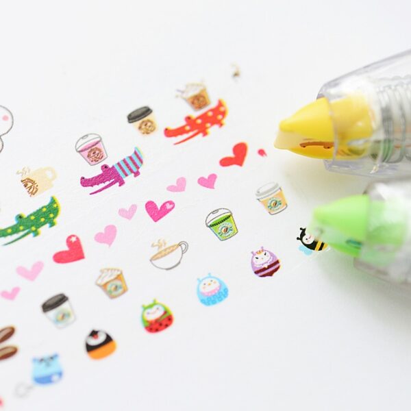 Cartoon Floral Sticker Tape Pen Funny Kids Stationery Notebook Diary Decoration Tapes Label Sticker Paper Decor 4