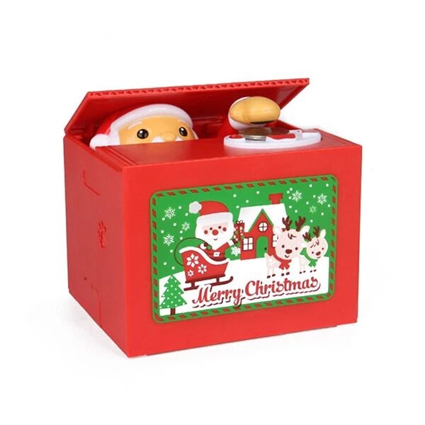 Cute Christmas Santa Claus Electronic Piggy Bank Auto Coin Saving Box With Music Money Safe Box 3